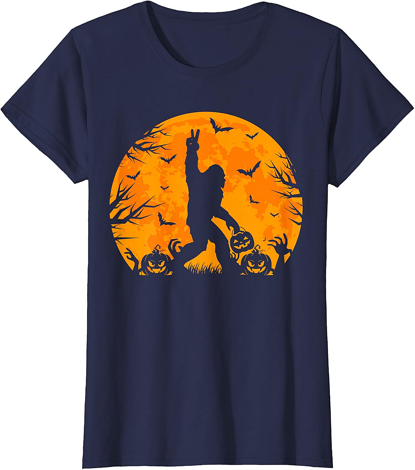 Bigfoot Halloween T-Shirt Funny Sasquatch Pumpkin Tee