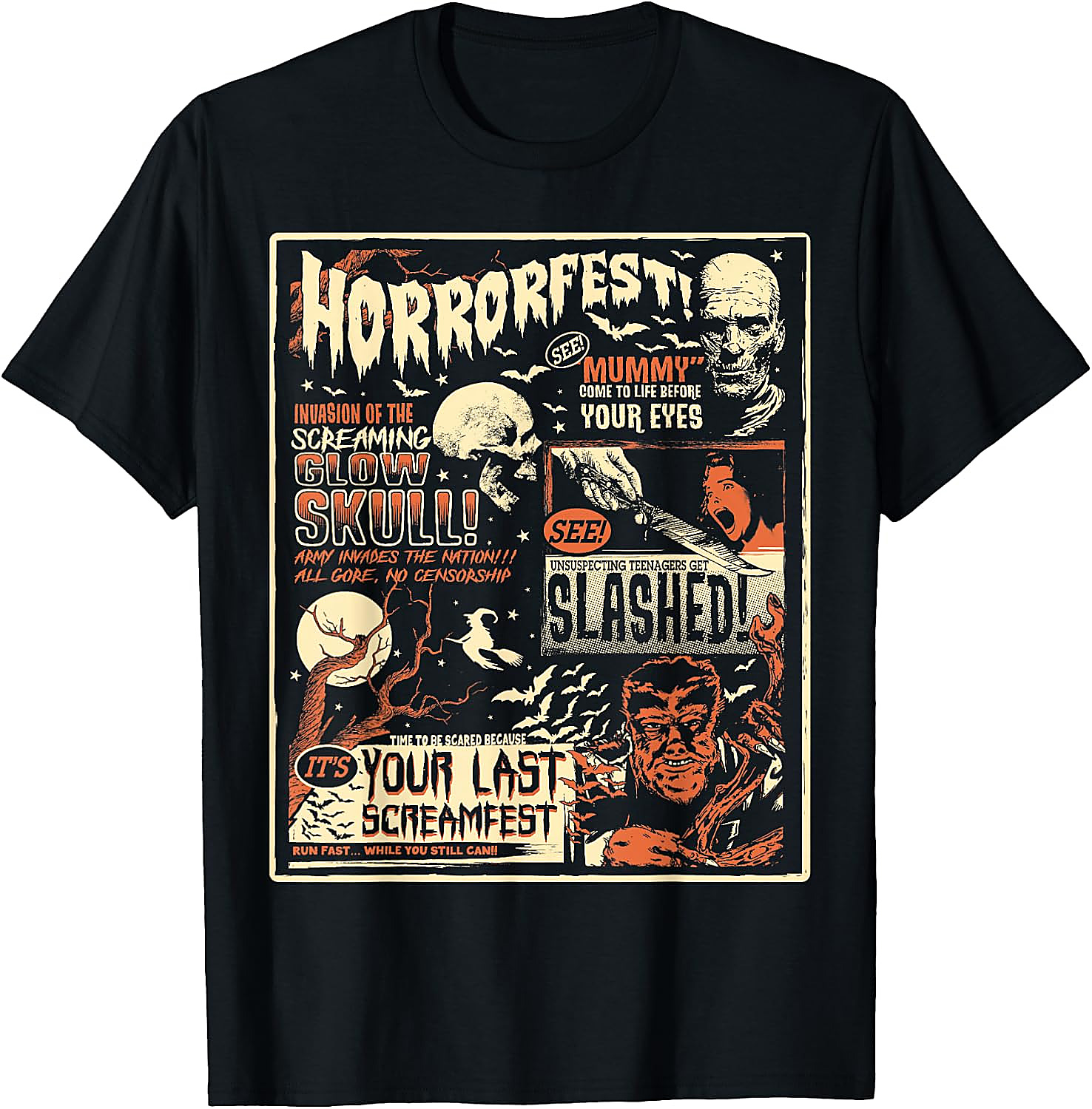 Vintage Horrorfest Movie Poster Halloween T-Shirt