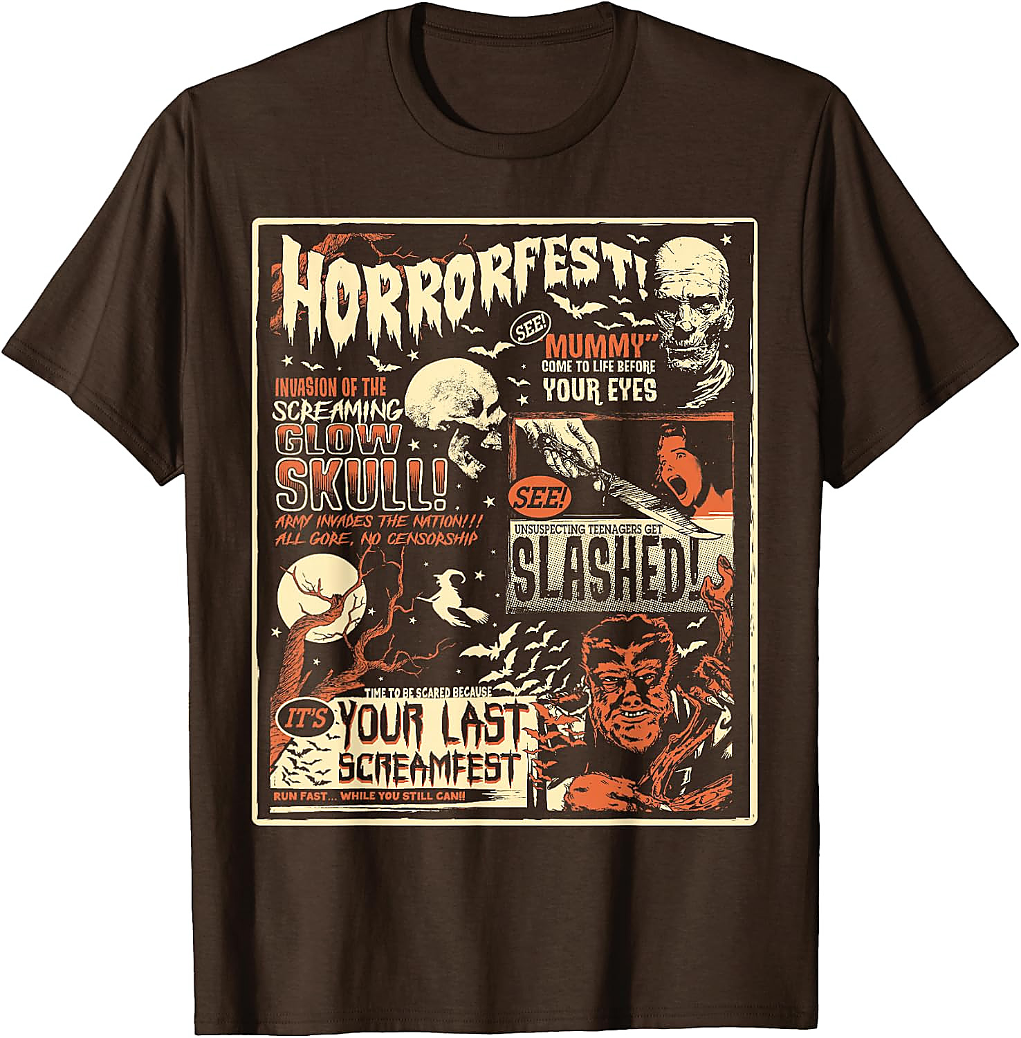 Vintage Horrorfest Movie Poster Halloween T-Shirt
