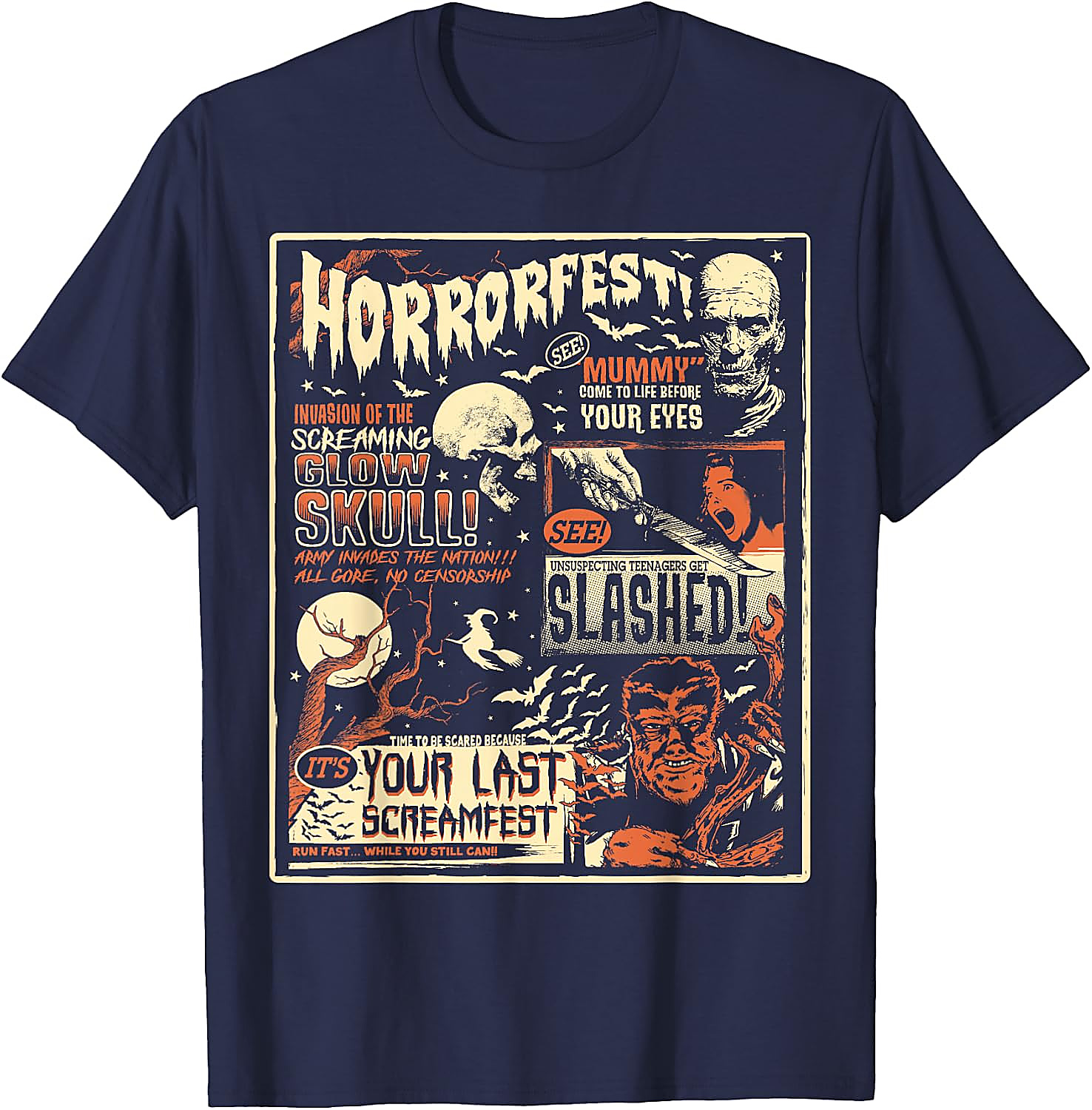 Vintage Horrorfest Movie Poster Halloween T-Shirt
