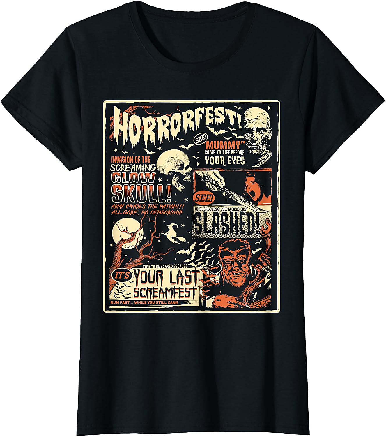 Vintage Horrorfest Movie Poster Halloween T-Shirt