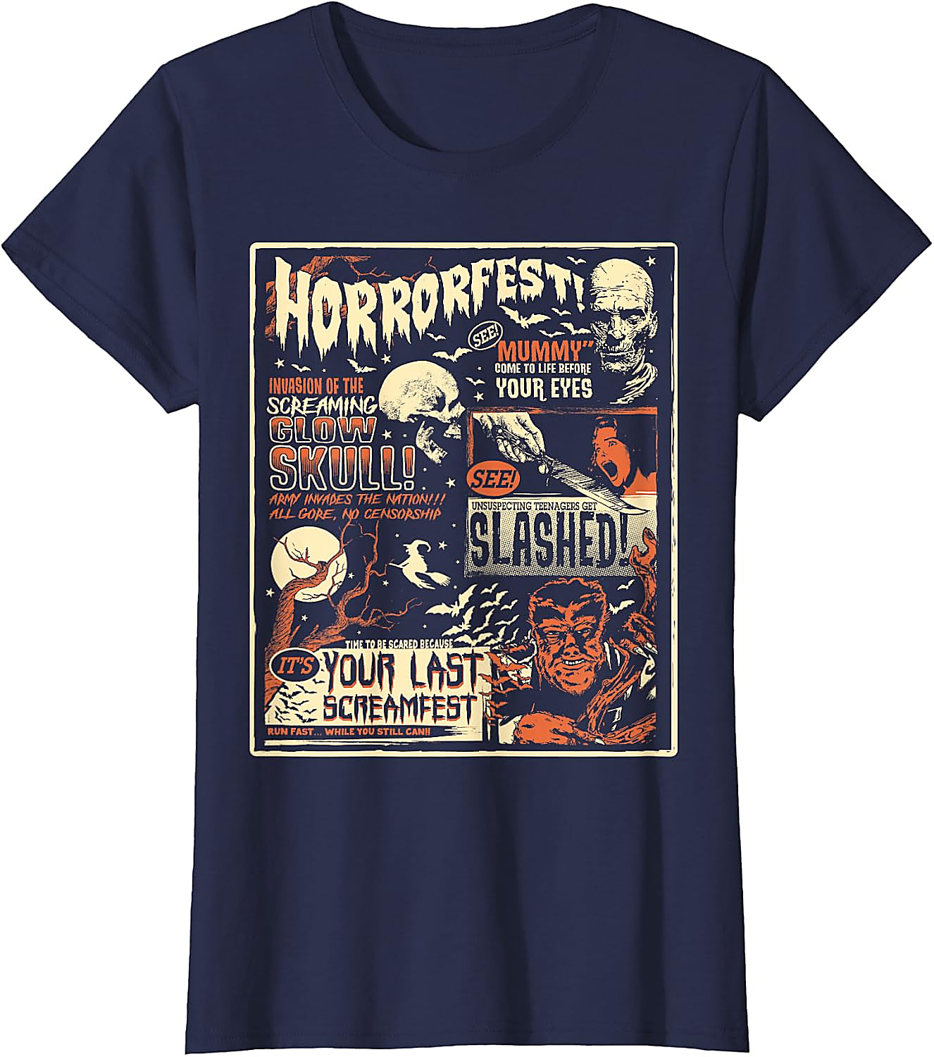Vintage Horrorfest Movie Poster Halloween T-Shirt