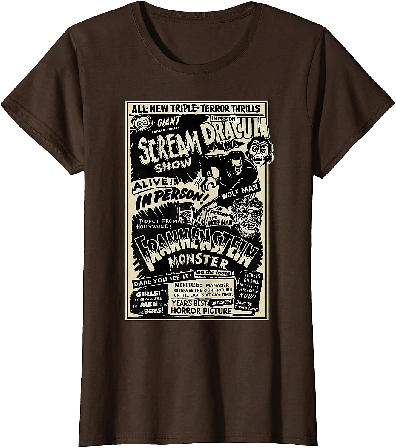 Classic Horror Movie Monster T-Shirt | Dracula & Frankenstein