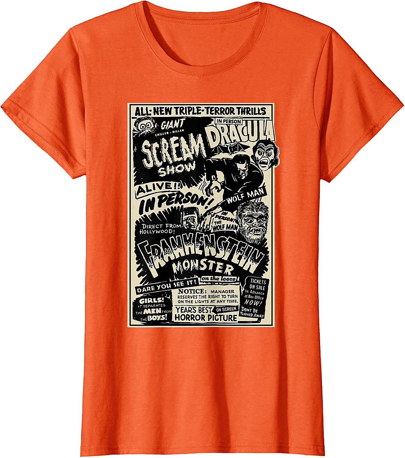Classic Horror Movie Monster T-Shirt | Dracula & Frankenstein