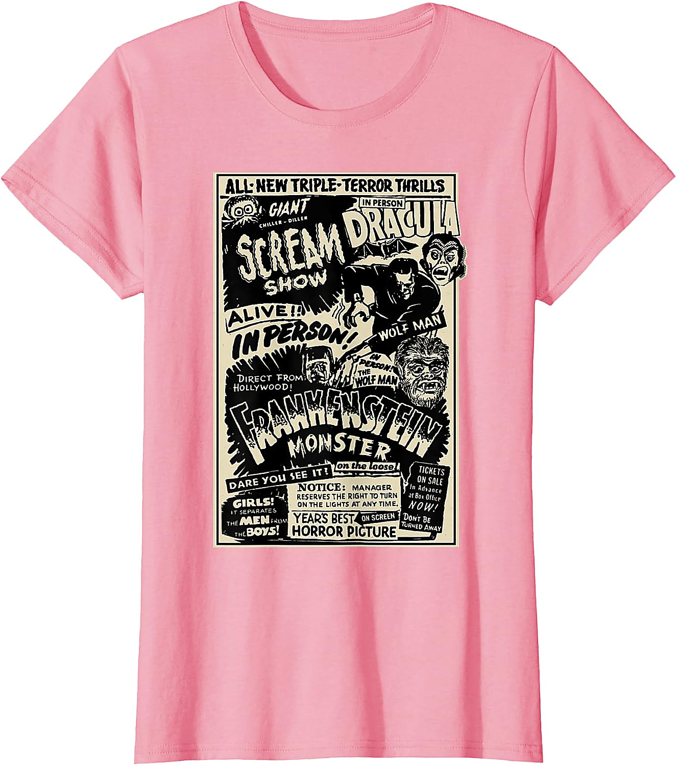 Classic Horror Movie Monster T-Shirt | Dracula & Frankenstein