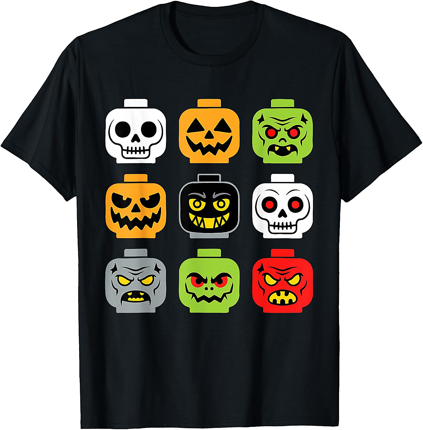 Halloween Building Brick Head Shirt | Spooky Block Tee