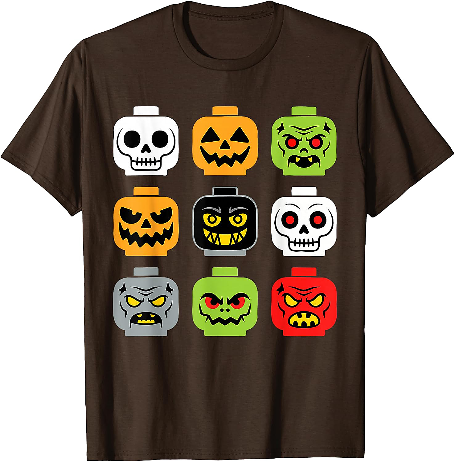 Halloween Building Brick Head Shirt | Spooky Block Tee