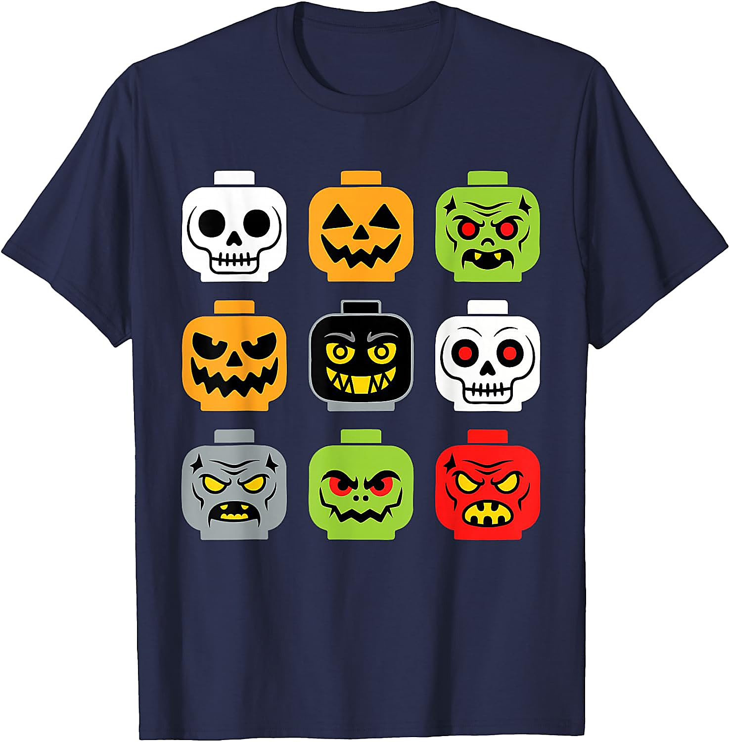 Halloween Building Brick Head Shirt | Spooky Block Tee