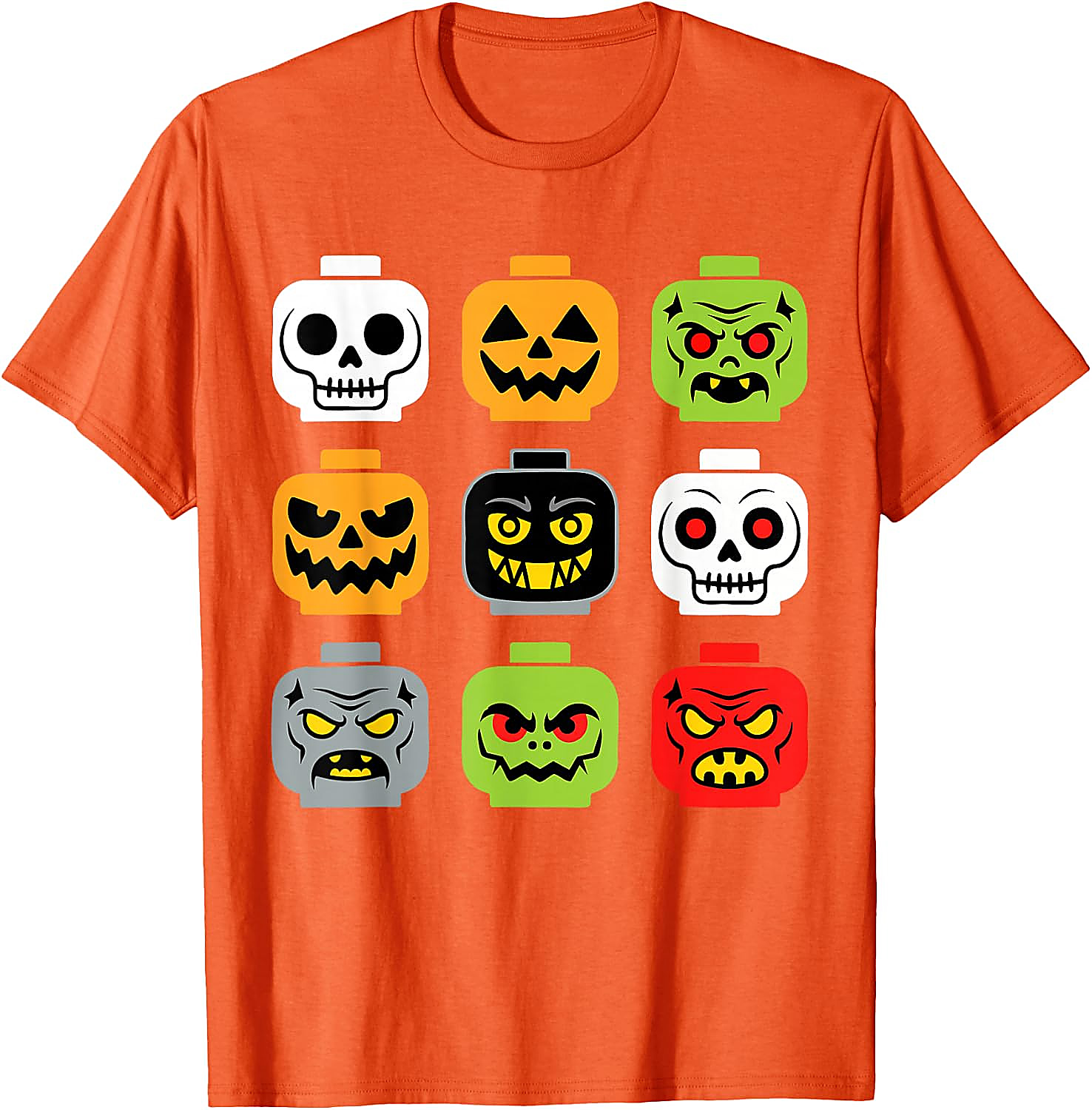 Halloween Building Brick Head Shirt | Spooky Block Tee