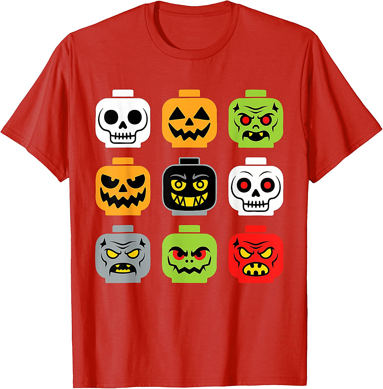 Halloween Building Brick Head Shirt | Spooky Block Tee