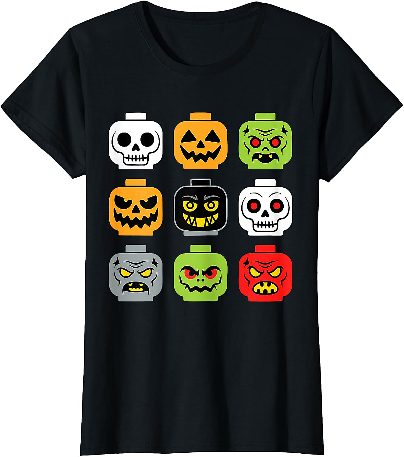 Halloween Building Brick Head Shirt | Spooky Block Tee