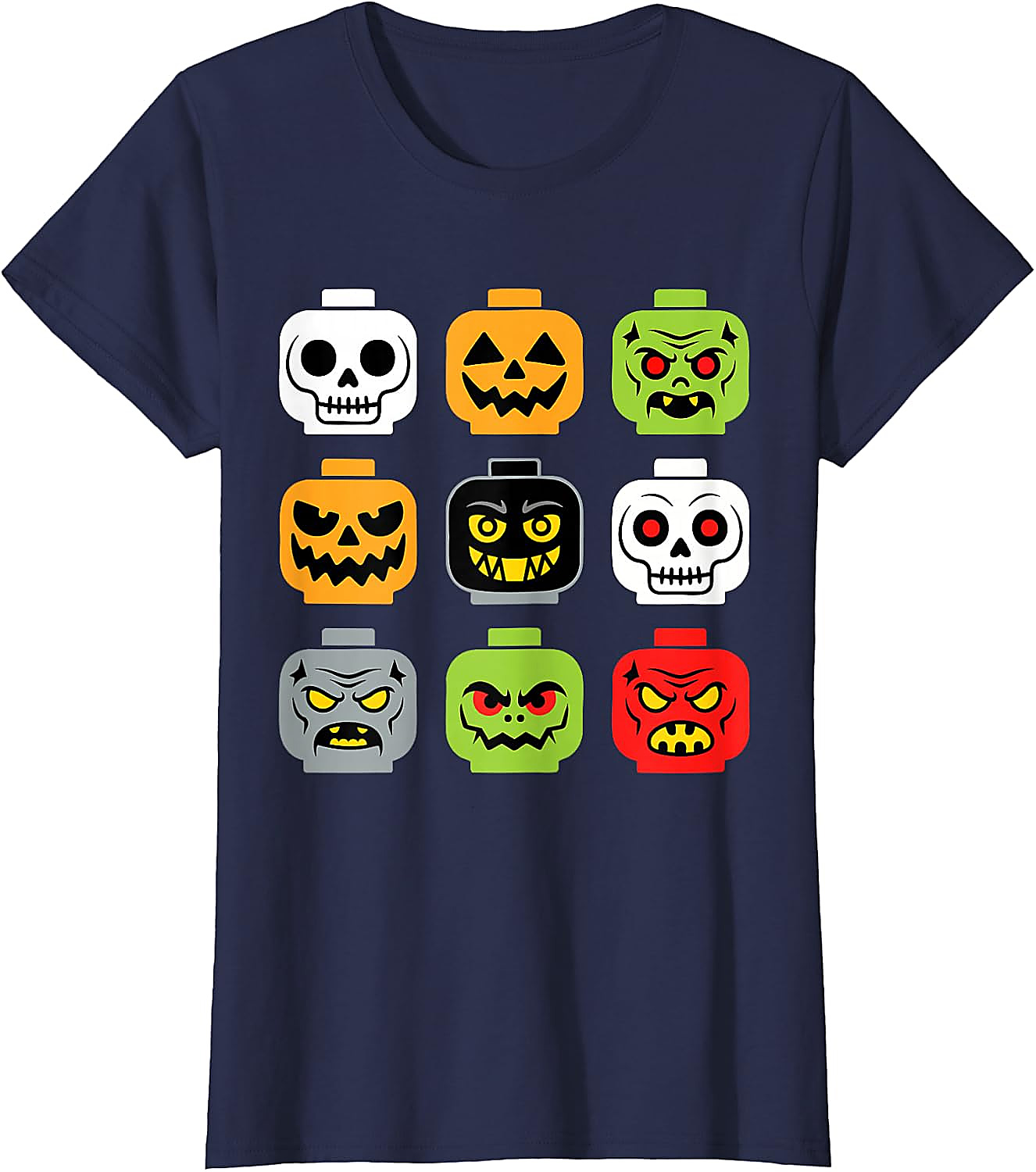 Halloween Building Brick Head Shirt | Spooky Block Tee
