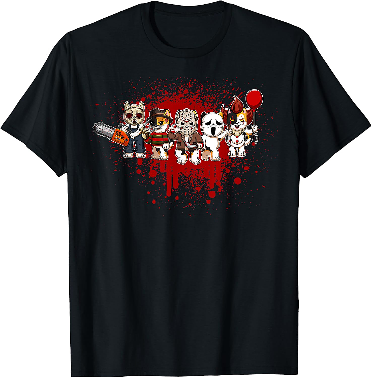 Horror Crew Cat T-Shirt | Funny Halloween Graphic Tee