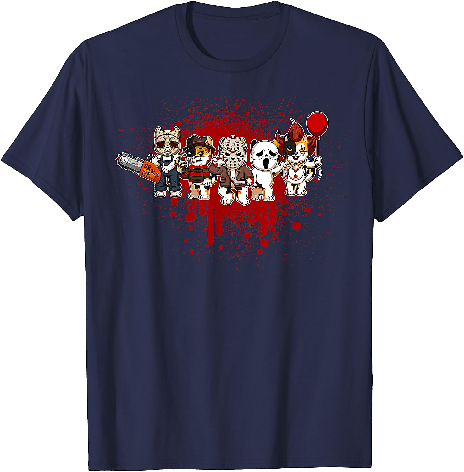 Horror Crew Cat T-Shirt | Funny Halloween Graphic Tee