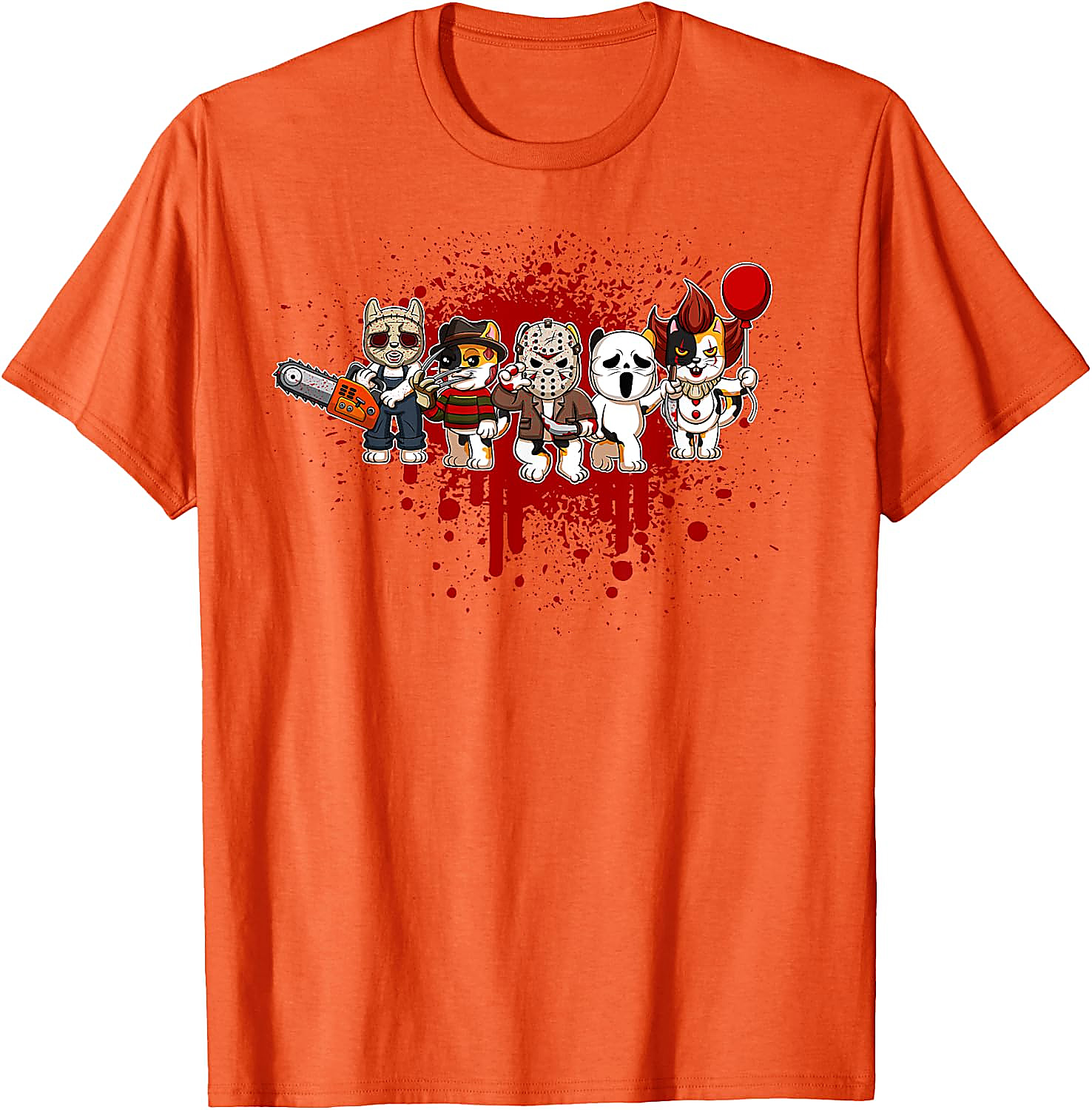 Horror Crew Cat T-Shirt | Funny Halloween Graphic Tee