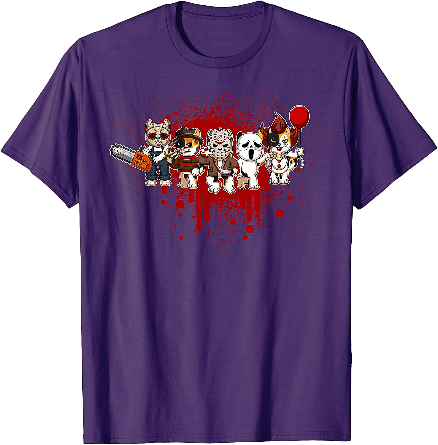 Horror Crew Cat T-Shirt | Funny Halloween Graphic Tee