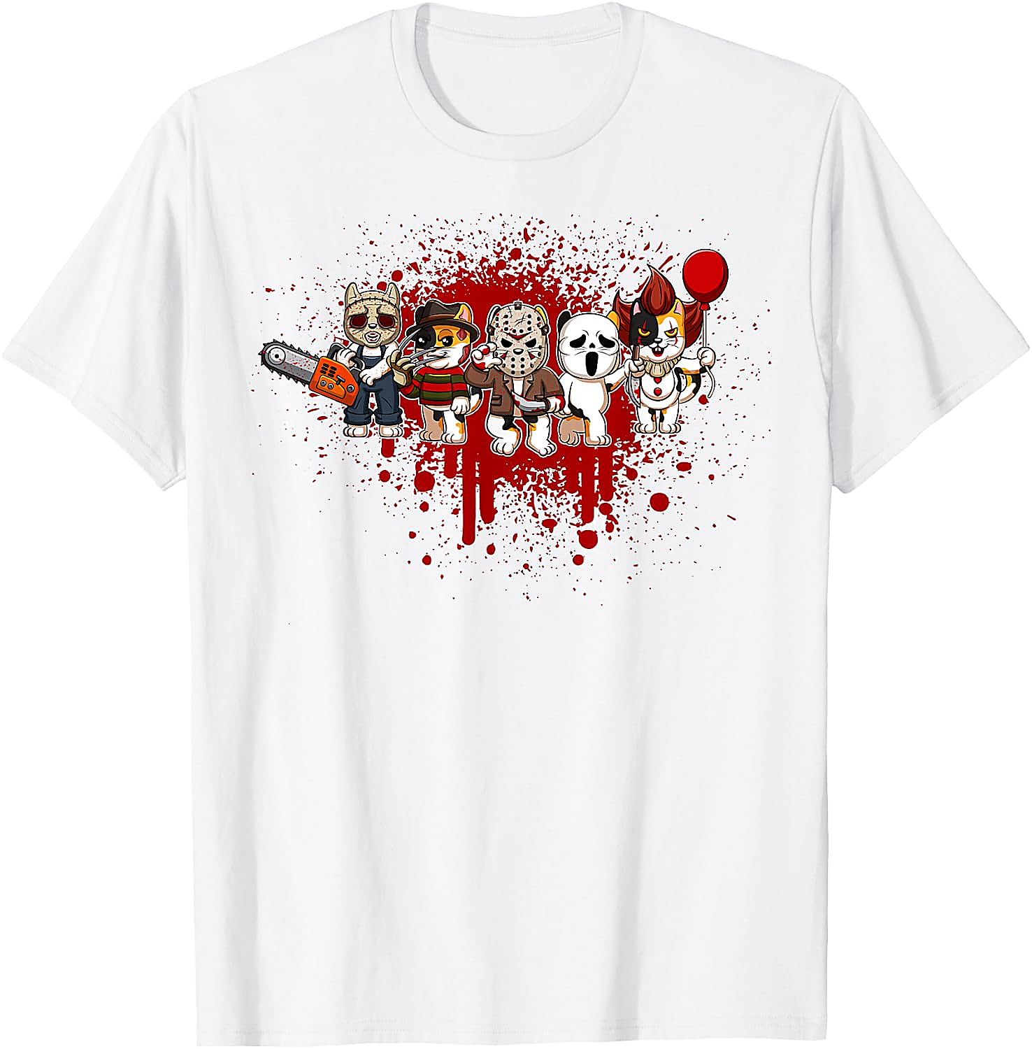 Horror Crew Cat T-Shirt | Funny Halloween Graphic Tee