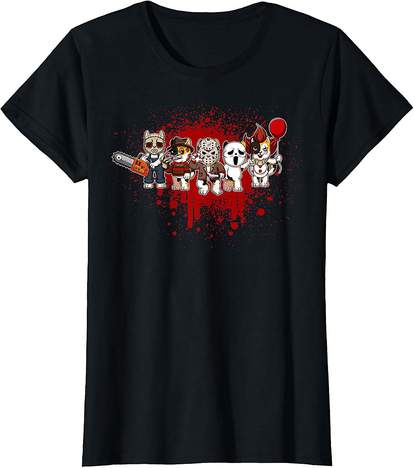 Horror Crew Cat T-Shirt | Funny Halloween Graphic Tee