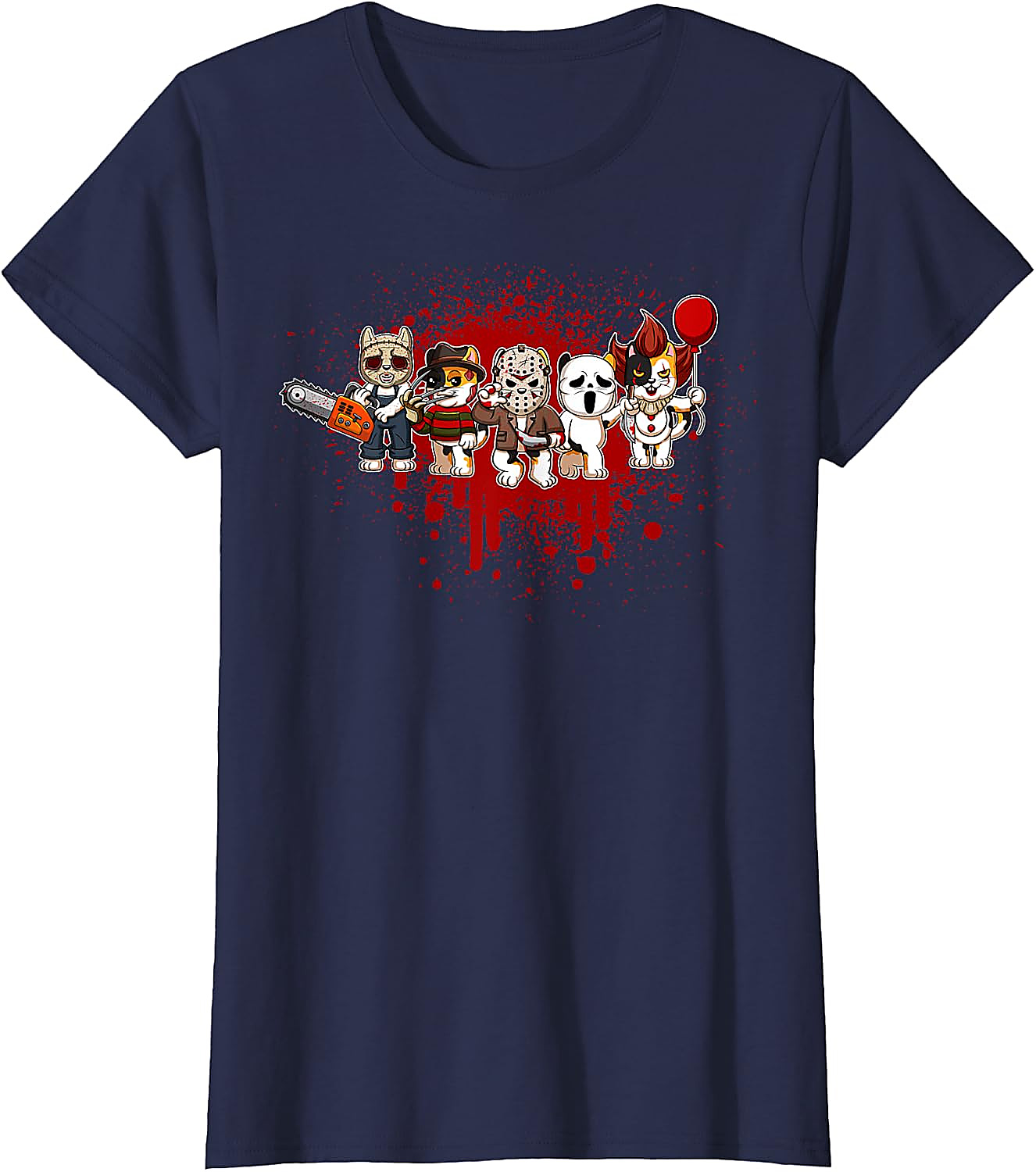 Horror Crew Cat T-Shirt | Funny Halloween Graphic Tee