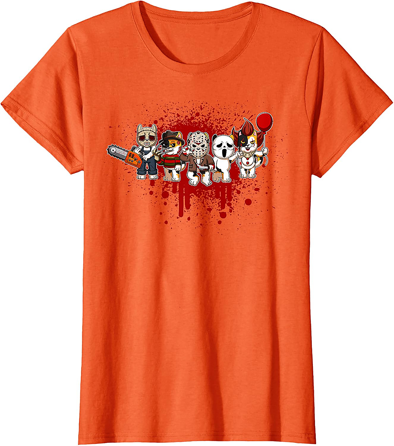 Horror Crew Cat T-Shirt | Funny Halloween Graphic Tee
