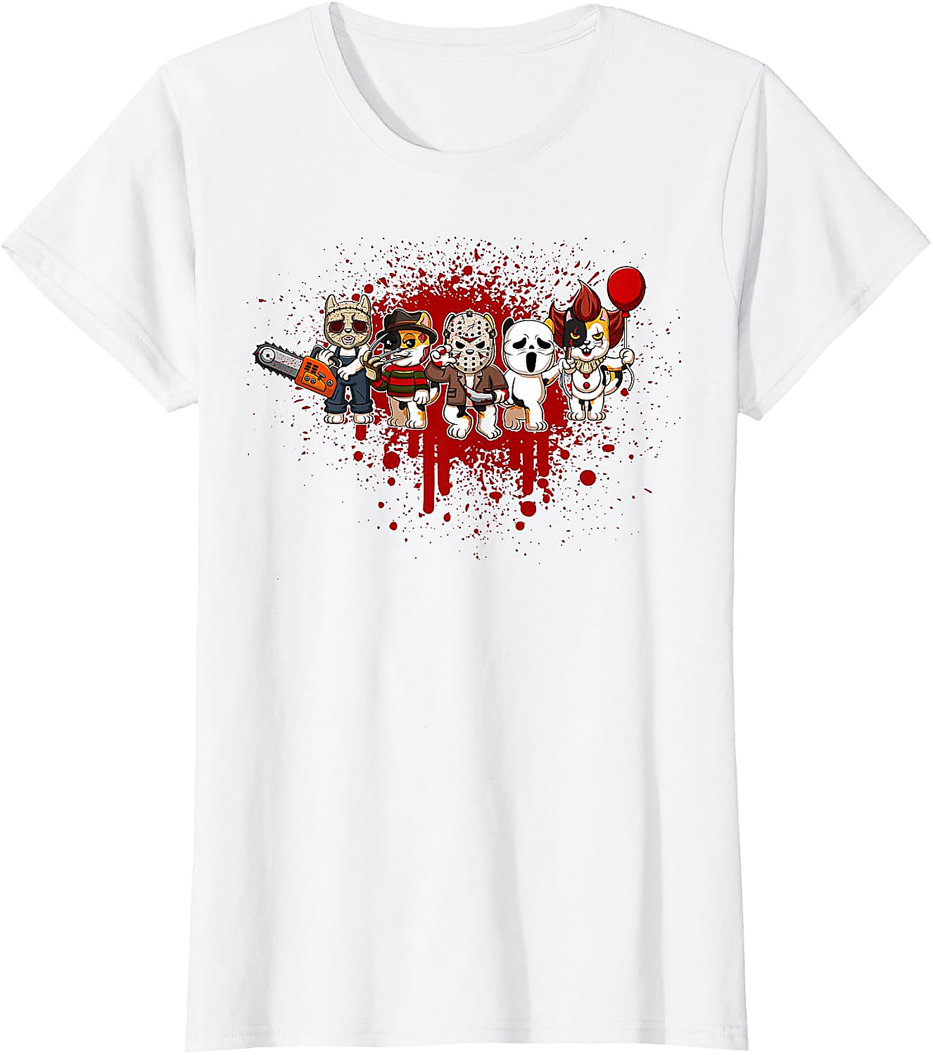 Horror Crew Cat T-Shirt | Funny Halloween Graphic Tee
