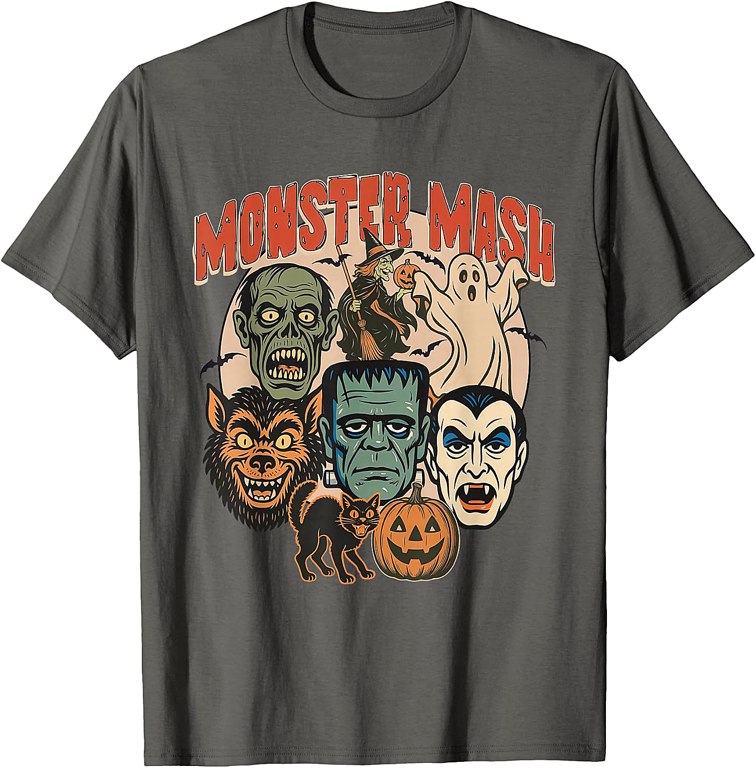 Monster Mash Retro Halloween T-Shirt Spooky Fun Tee