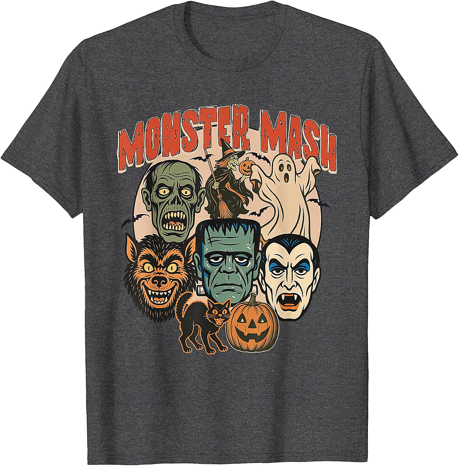 Monster Mash Retro Halloween T-Shirt Spooky Fun Tee