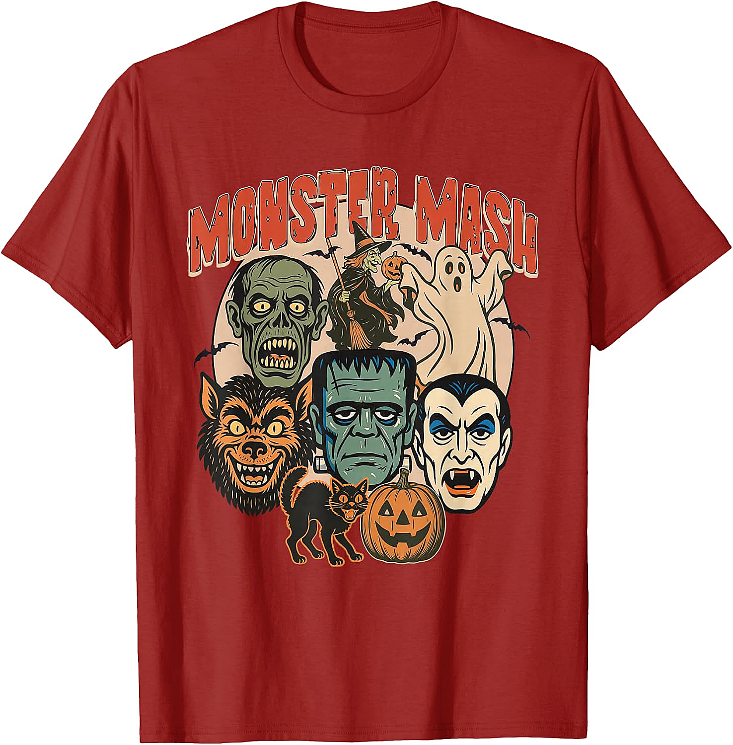 Monster Mash Retro Halloween T-Shirt Spooky Fun Tee