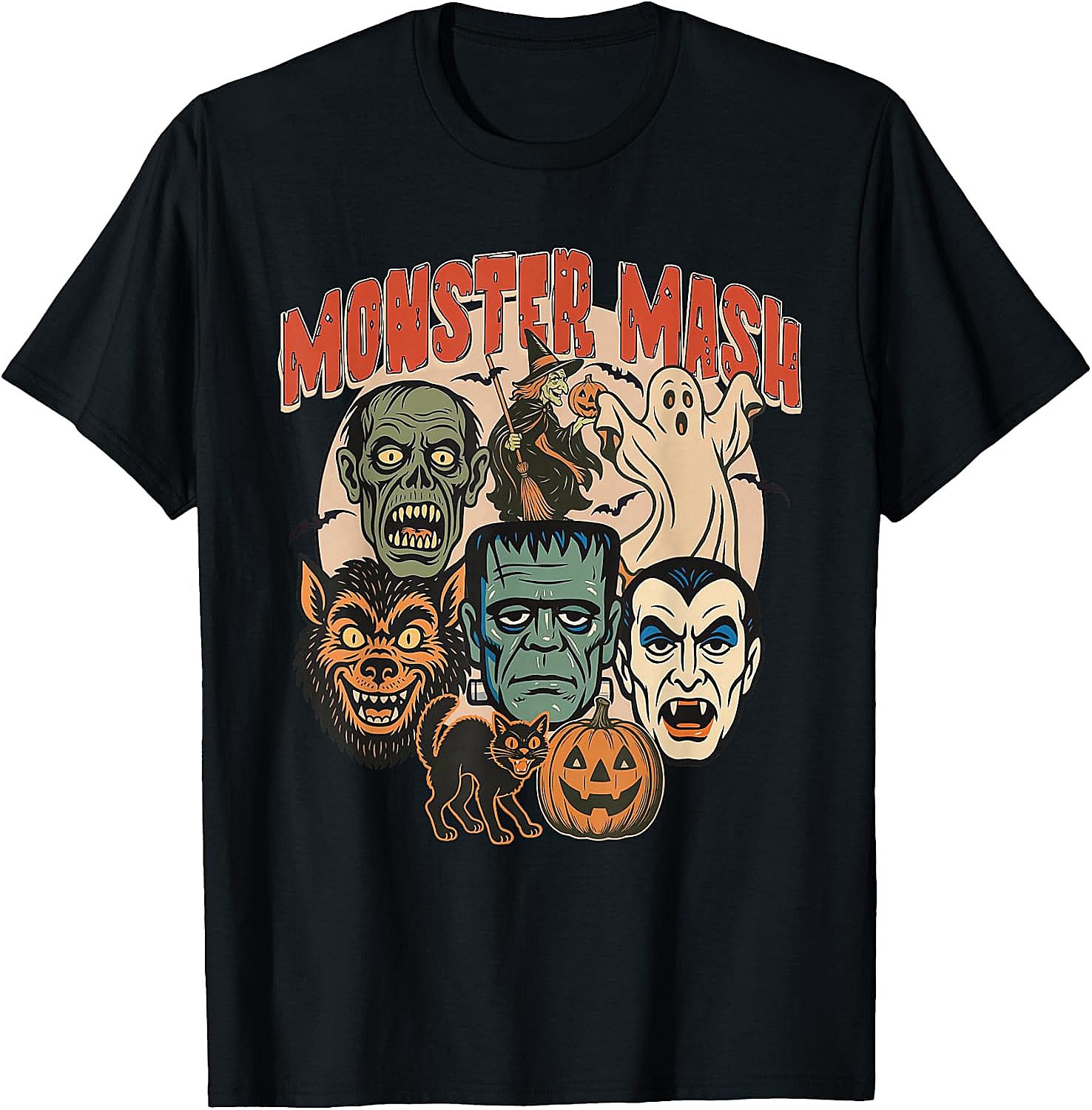 Monster Mash Retro Halloween T-Shirt Spooky Fun Tee
