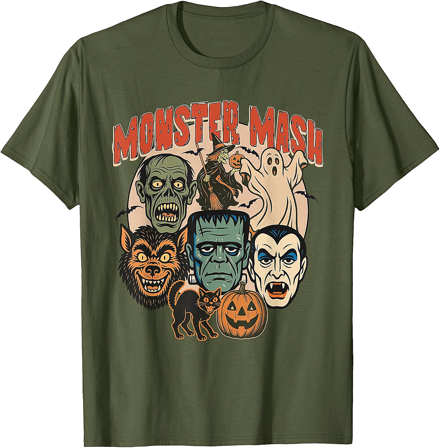 Monster Mash Retro Halloween T-Shirt Spooky Fun Tee