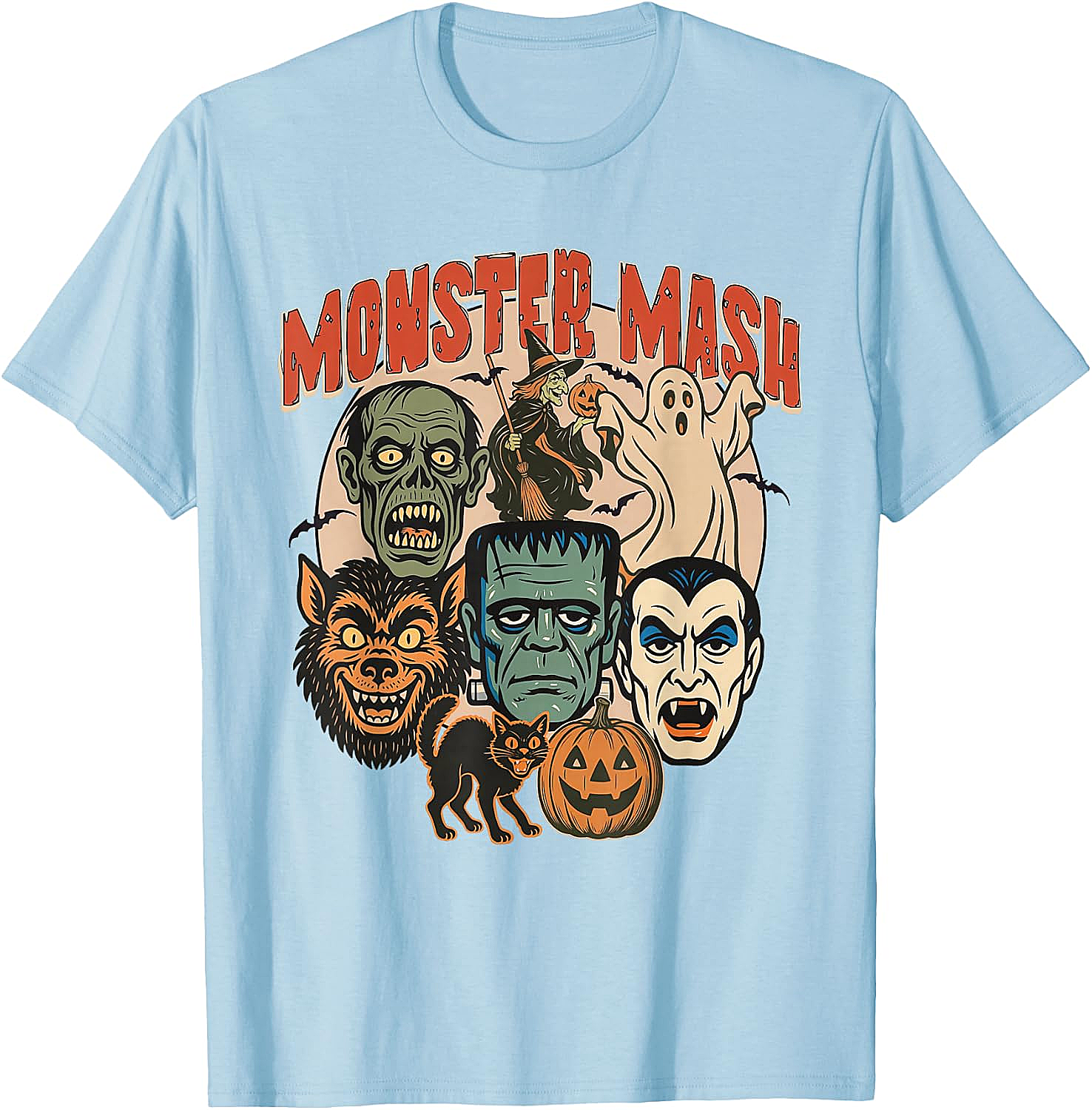 Monster Mash Retro Halloween T-Shirt Spooky Fun Tee