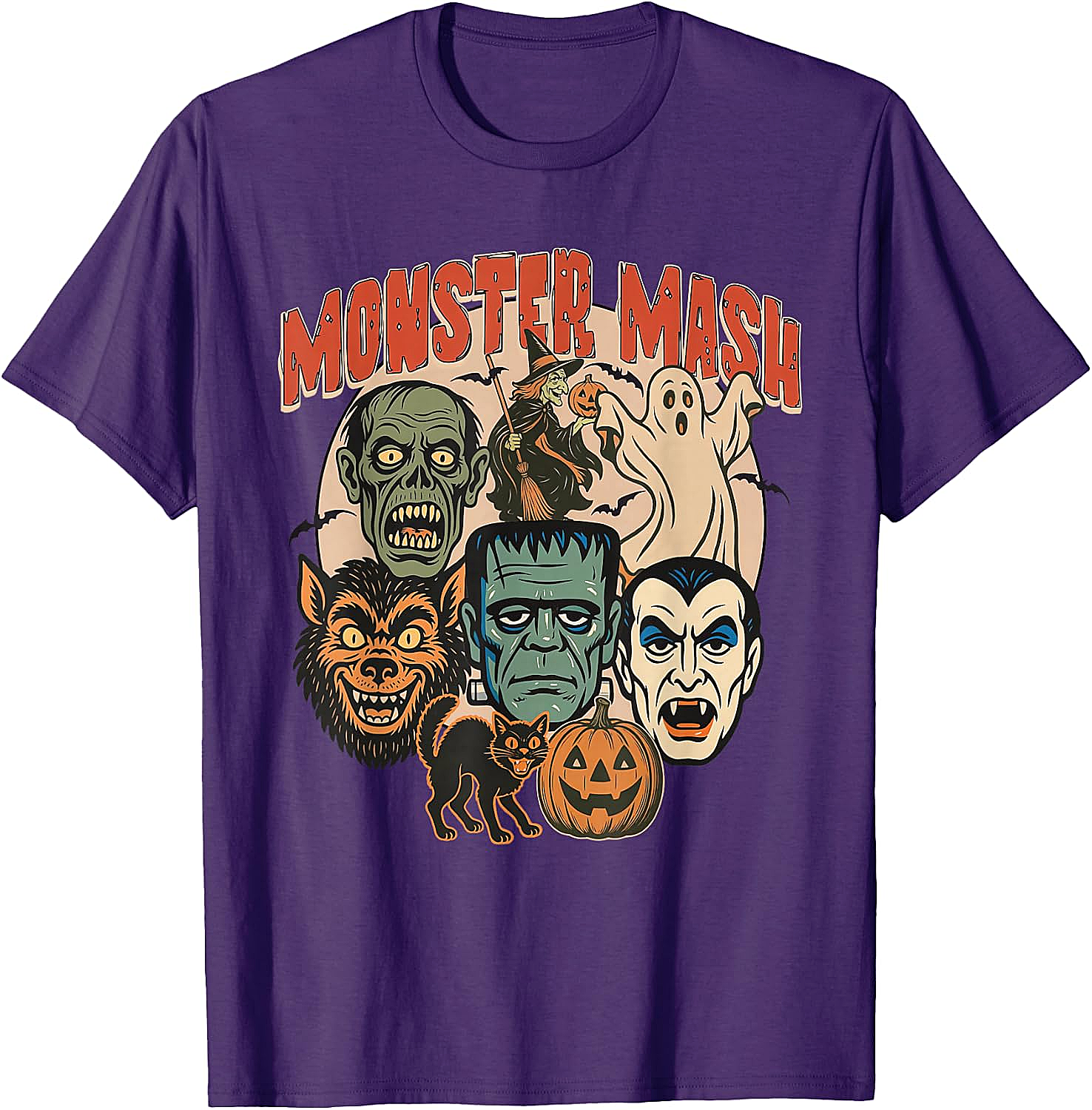 Monster Mash Retro Halloween T-Shirt Spooky Fun Tee