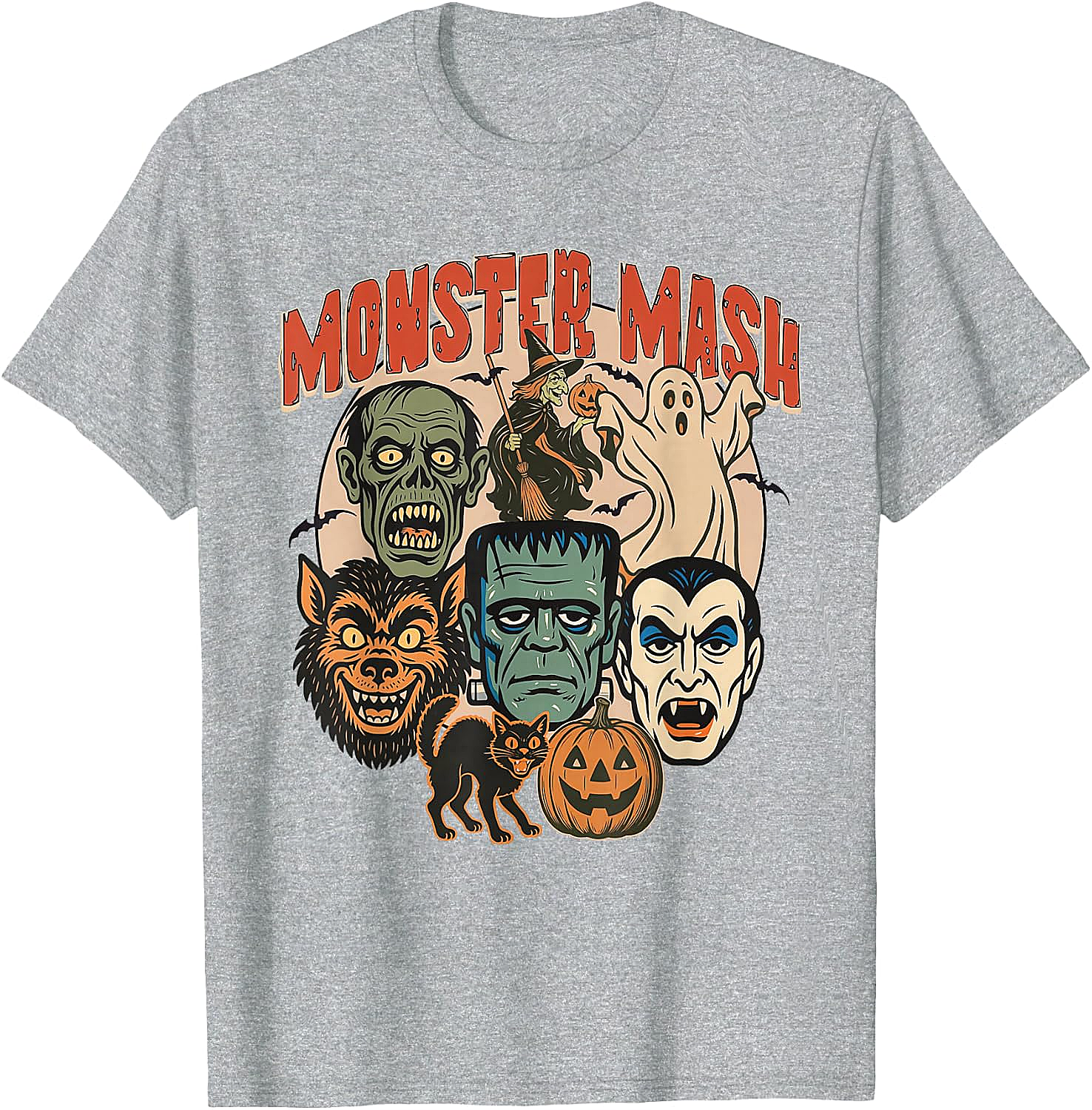 Monster Mash Retro Halloween T-Shirt Spooky Fun Tee