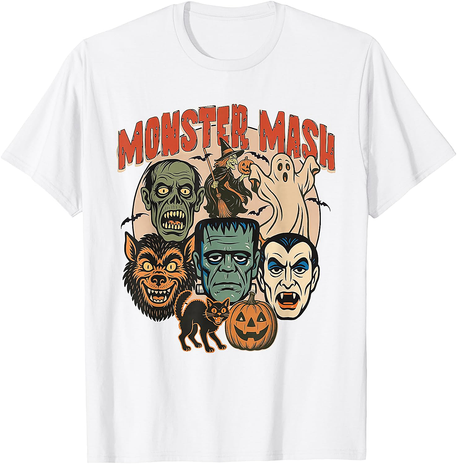 Monster Mash Retro Halloween T-Shirt Spooky Fun Tee