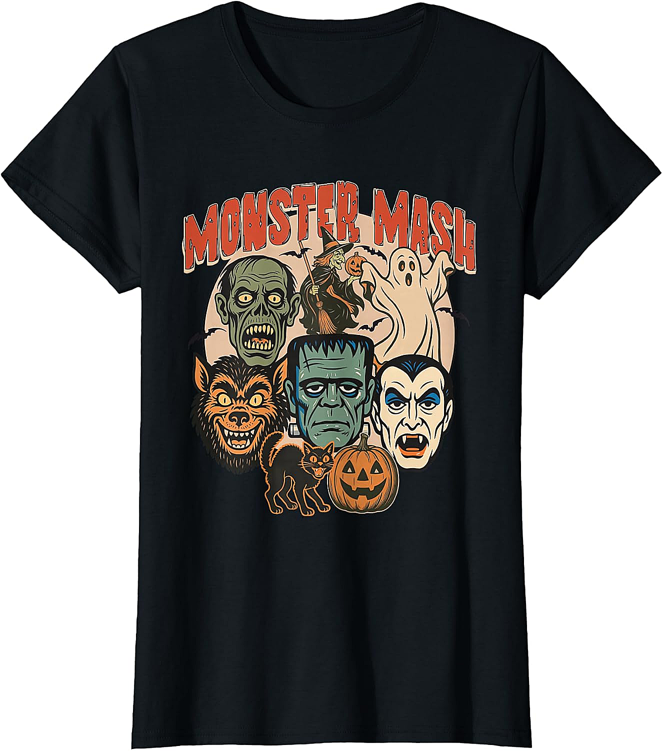 Monster Mash Retro Halloween T-Shirt Spooky Fun Tee