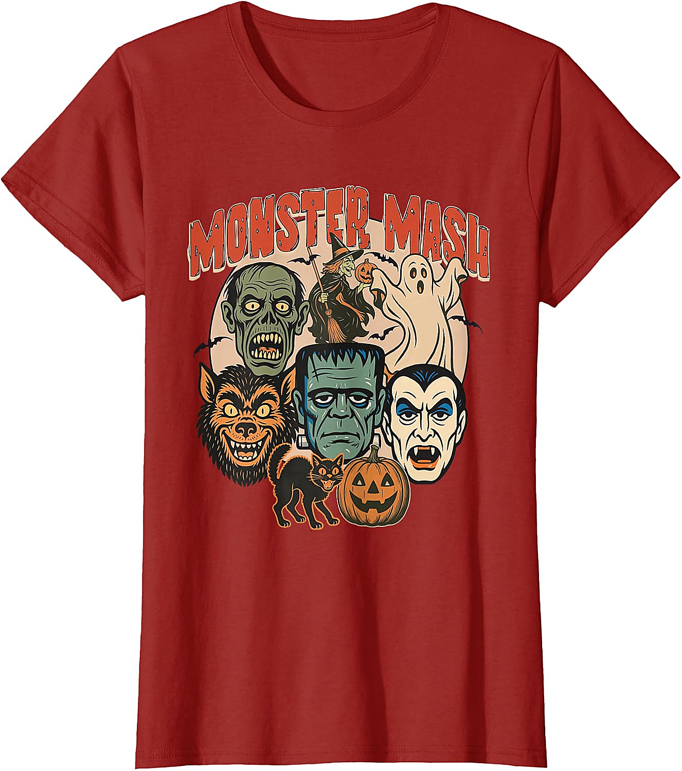 Monster Mash Retro Halloween T-Shirt Spooky Fun Tee