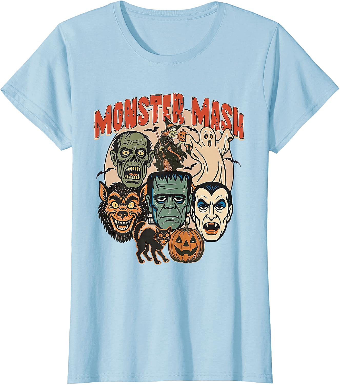 Monster Mash Retro Halloween T-Shirt Spooky Fun Tee