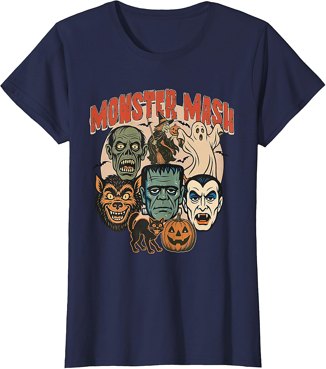 Monster Mash Retro Halloween T-Shirt Spooky Fun Tee