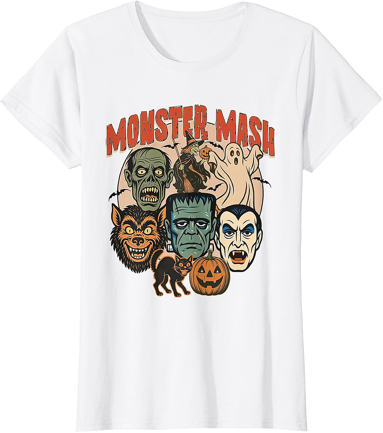 Monster Mash Retro Halloween T-Shirt Spooky Fun Tee