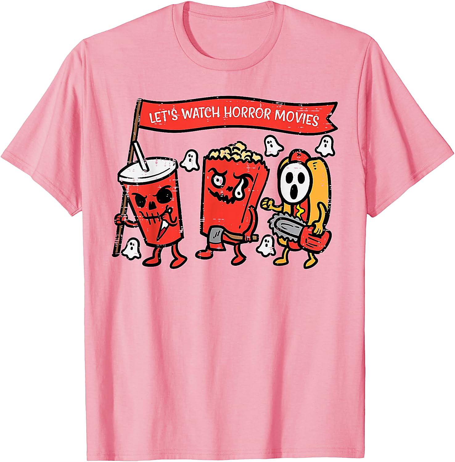 Horror Movies Snacks T-Shirt | Funny Halloween Graphic Tee