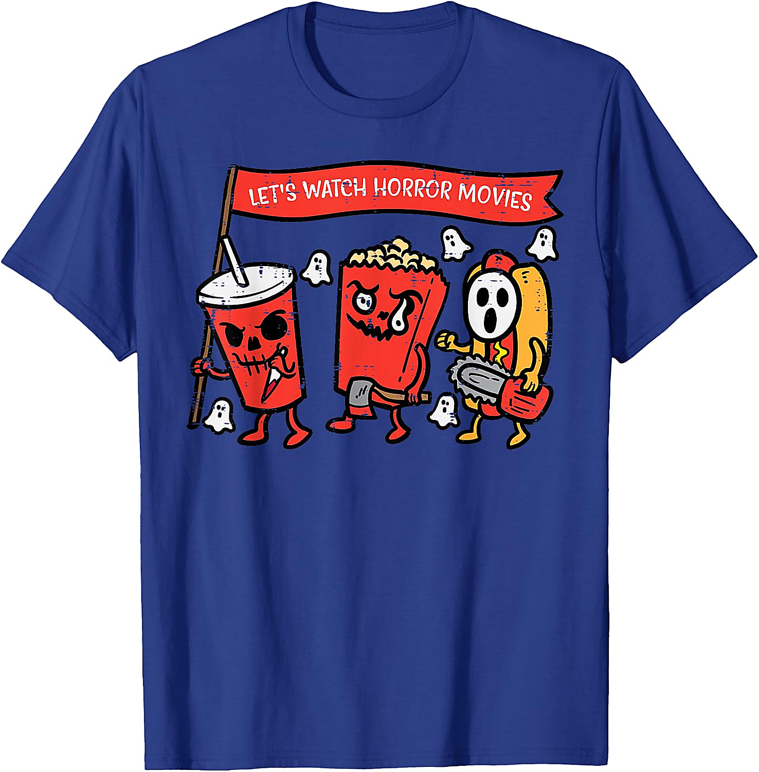 Horror Movies Snacks T-Shirt | Funny Halloween Graphic Tee
