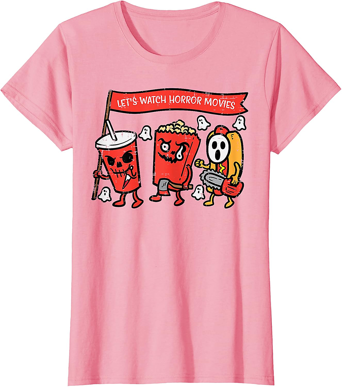 Horror Movies Snacks T-Shirt | Funny Halloween Graphic Tee