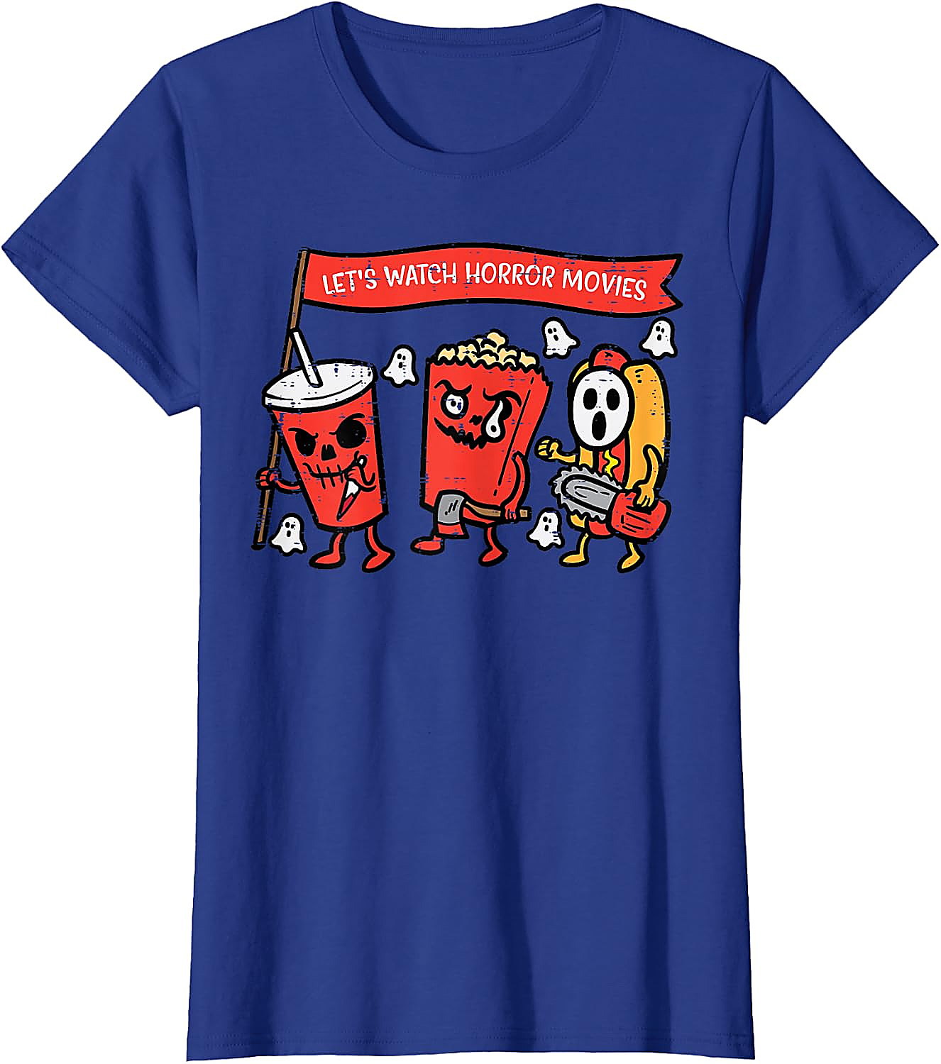 Horror Movies Snacks T-Shirt | Funny Halloween Graphic Tee