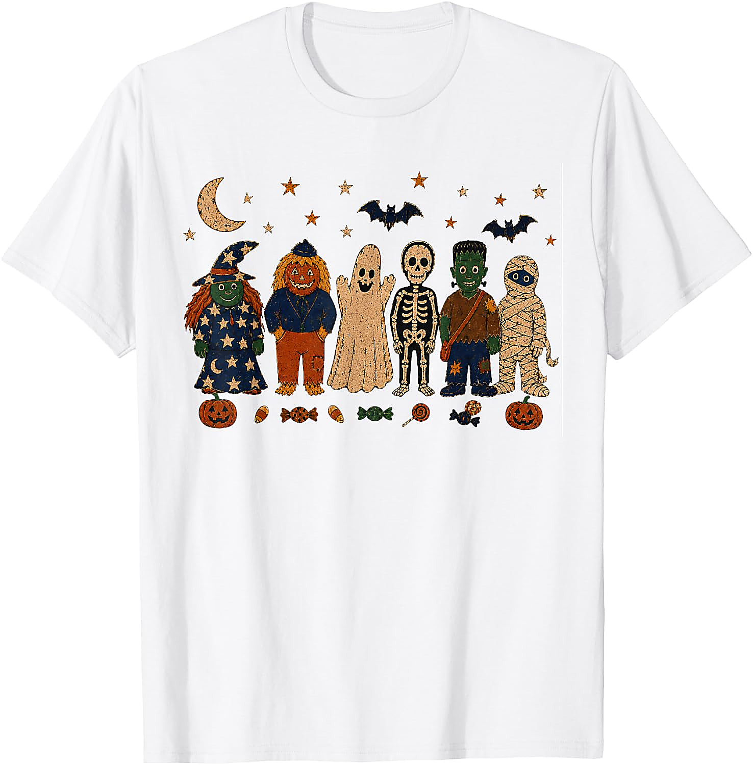 Retro Halloween Characters T-Shirt | Vintage 90s Horror Tee
