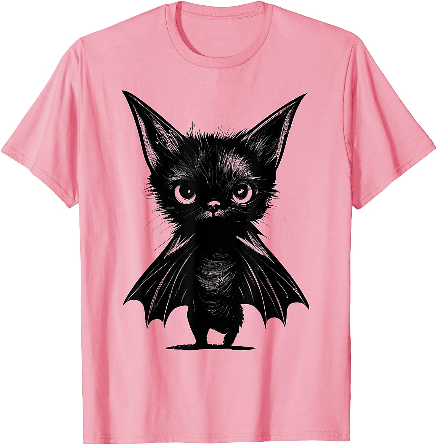 Grumpy Bat Cat T-Shirt | Cute Halloween Kitten Graphic Tee