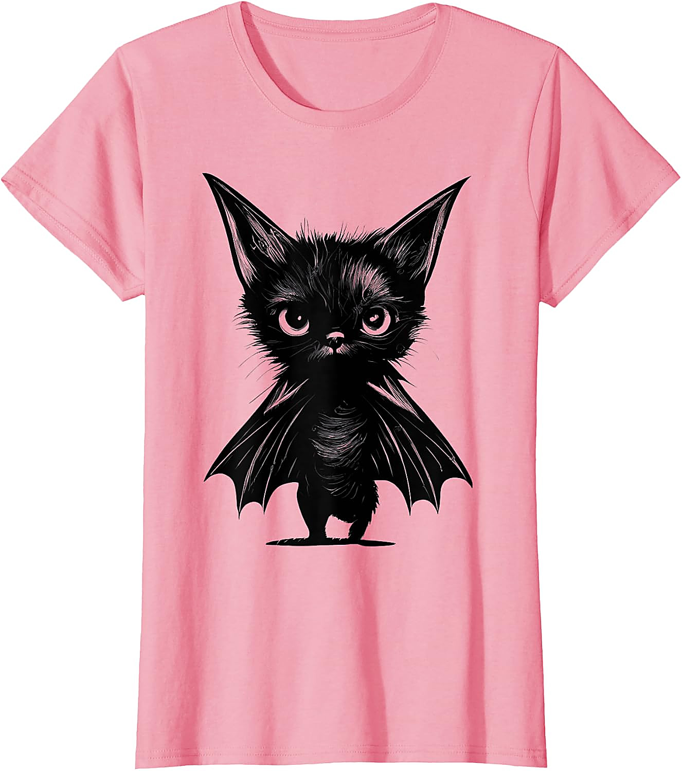 Grumpy Bat Cat T-Shirt | Cute Halloween Kitten Graphic Tee