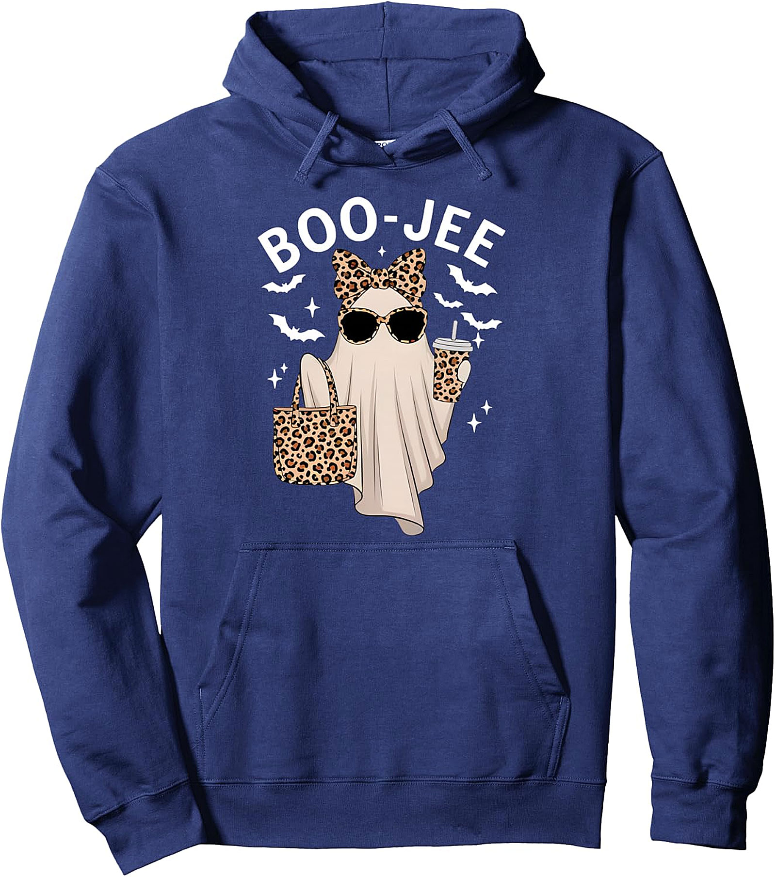 Boo-jee Ghost Halloween Leopard Spooky Season Hoodie