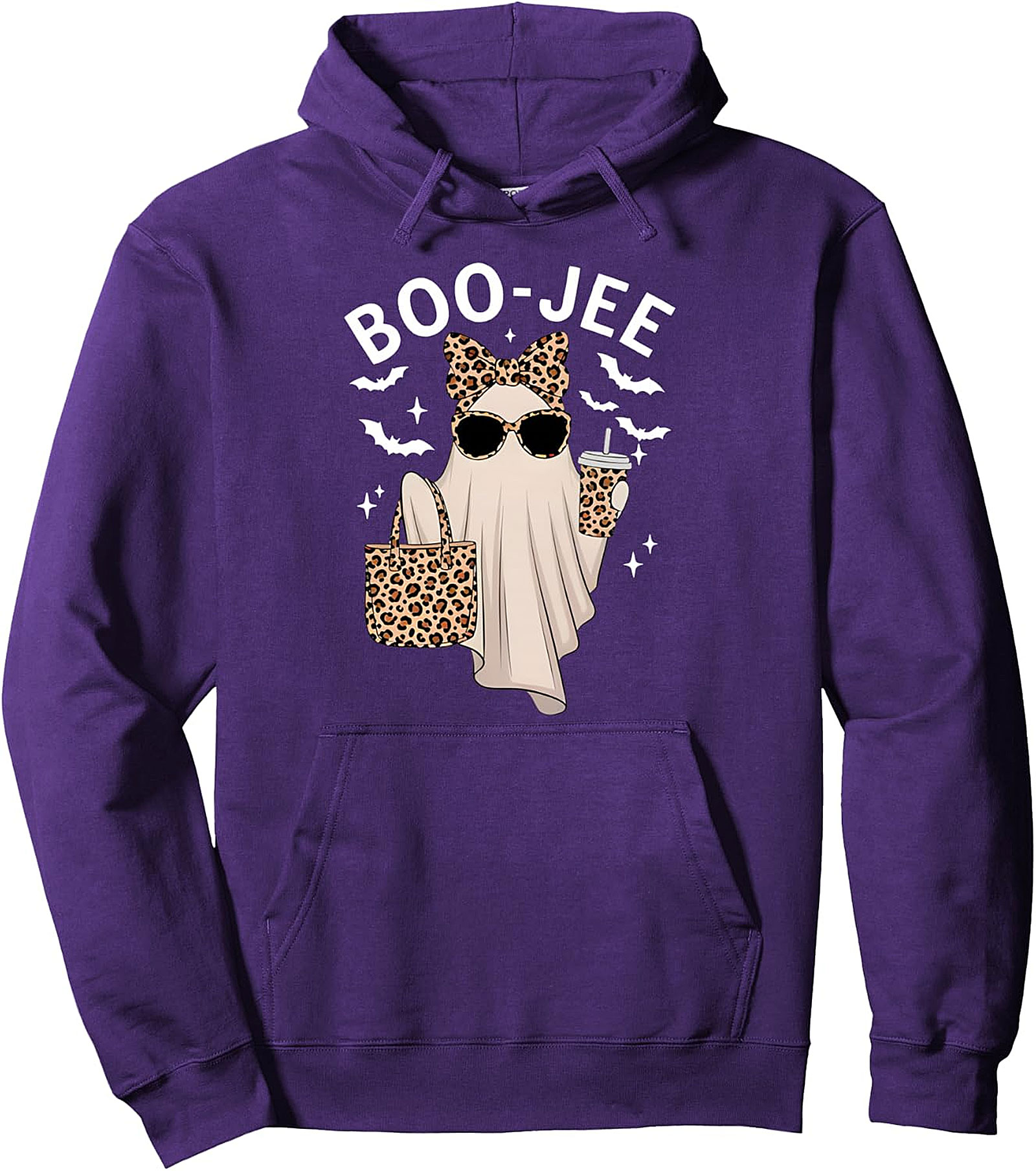 Boo-jee Ghost Halloween Leopard Spooky Season Hoodie