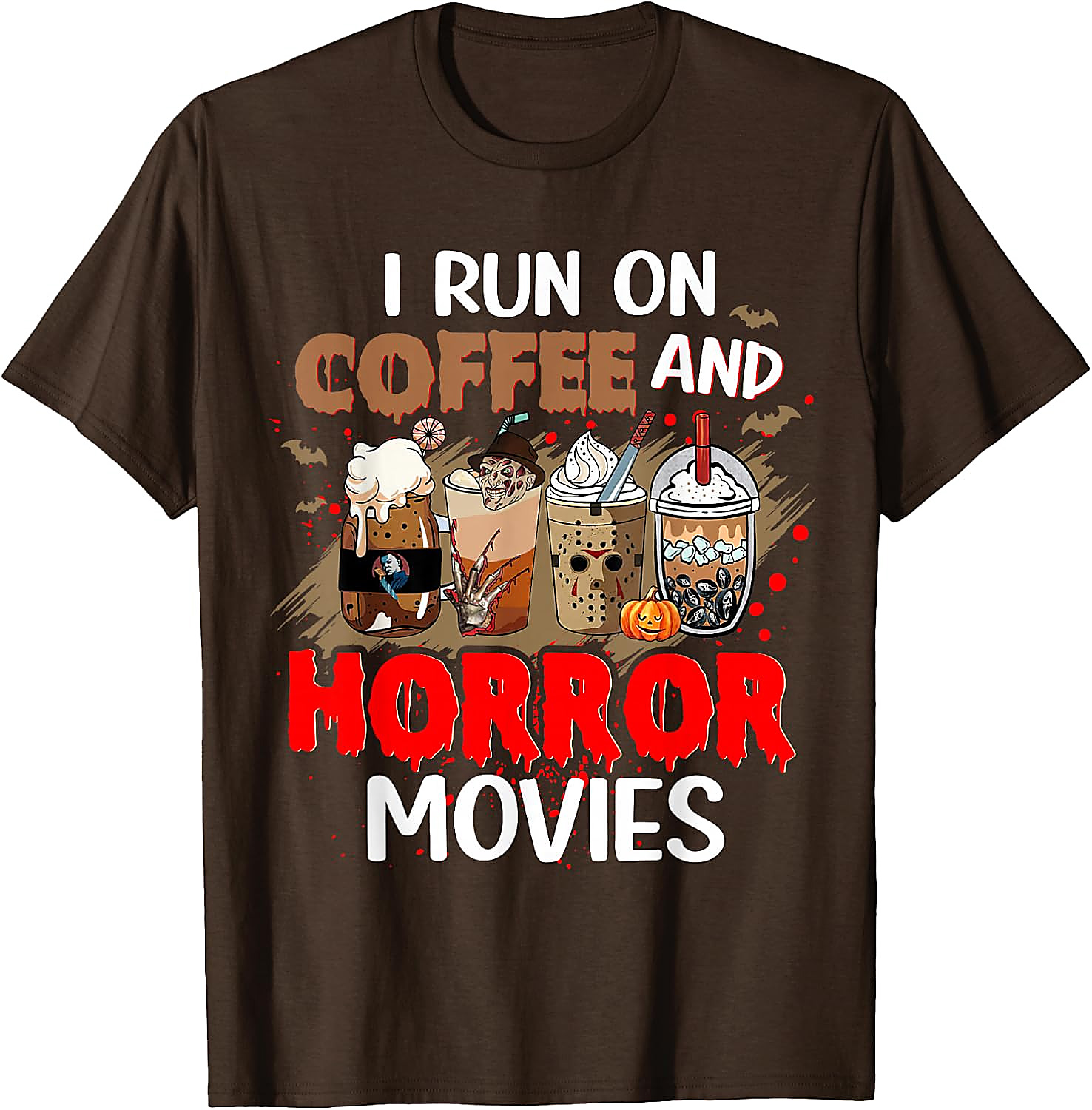 Coffee & Horror Movies T-Shirt | Funny Halloween Tee