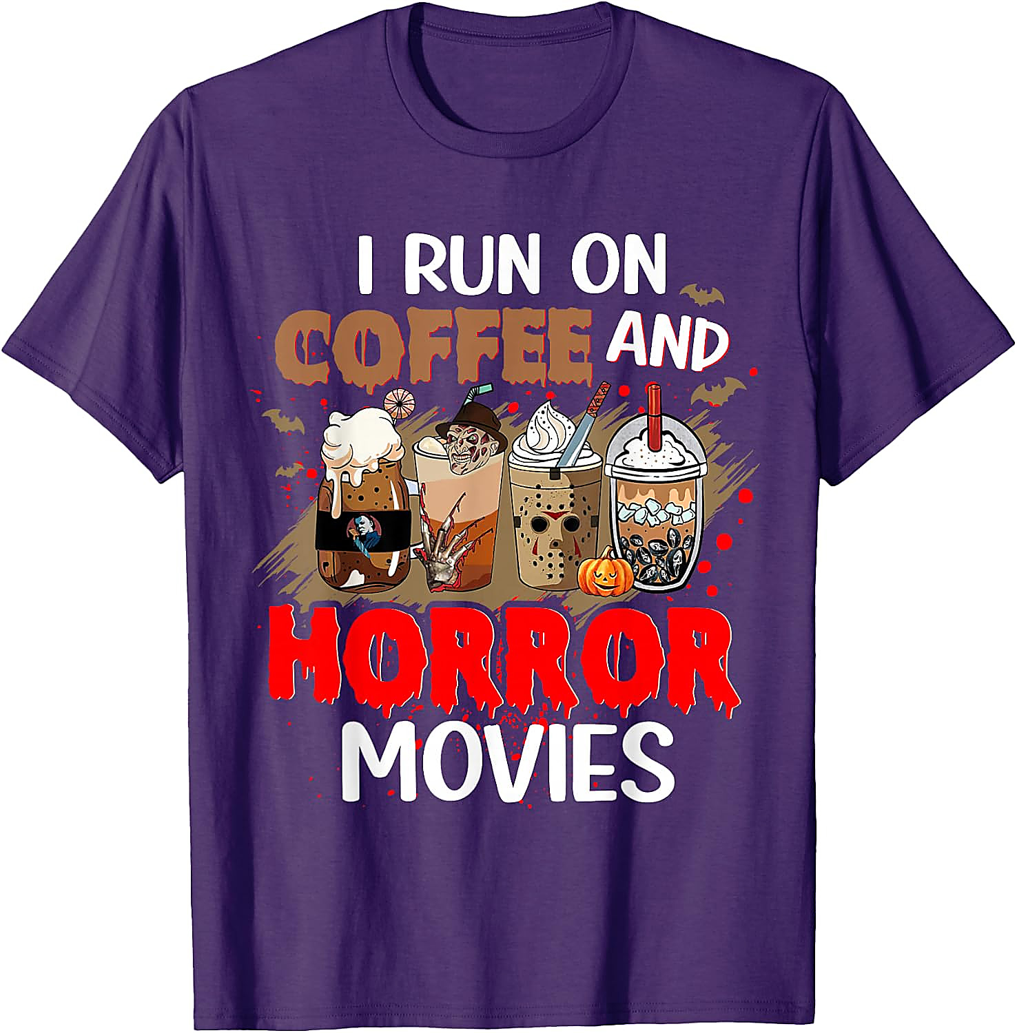 Coffee & Horror Movies T-Shirt | Funny Halloween Tee